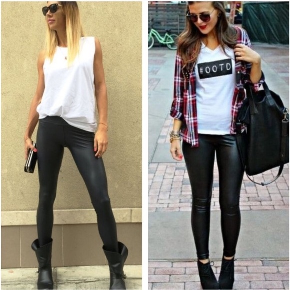 Pants - 🍃🖤 New High Rise Vegan Leather Pants 🖤🍃